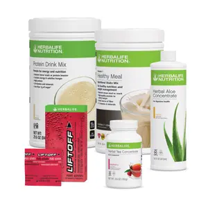 Herbalife Day One Bundle with Protein Drink Mix, Formula 1 Shake Mix, Herbal Aloe Concentrate, Liftoff 10 Tablets & Herbal Tea Concentrate