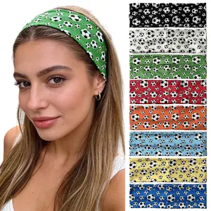 8-Piece Elastic Soccer Headbands Set, World Cup Elastic Sports Hair Bands, Elastic Sports Hair Bands, Unisex Sweat-Absorbing, Party Supplies