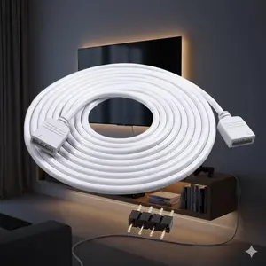 RGB LED Strip Connectors Extension Cable Kit Compatible with 5050 3528 LED Lights Universal DIY Home Decoration Flexible Easily Cuttable Adhesive Backing Led Lights Strips