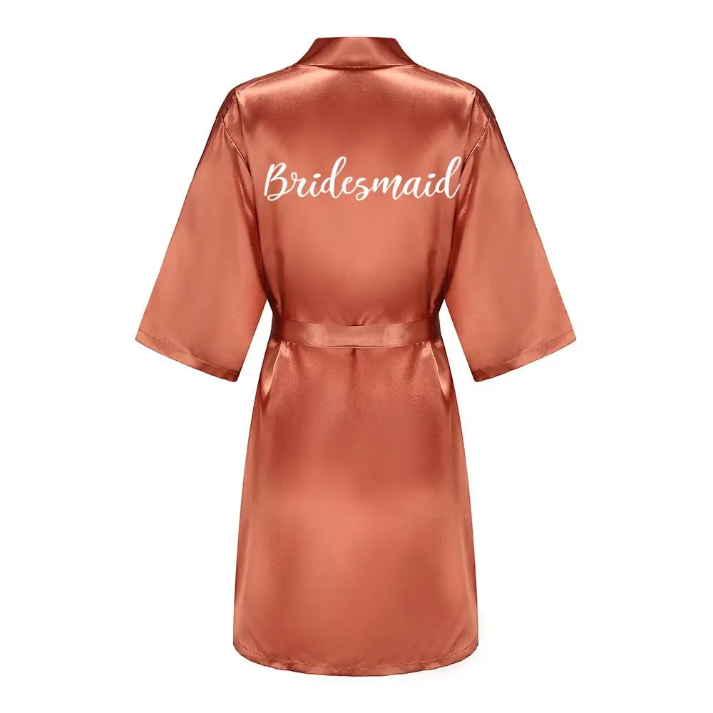New Bathrobe Bride Satin-Silk Robe Women Bridal Party Sister Team Mother Shower Gift Bridesmaid Wedding Short Robes New Bathrobe Bride Satin-Silk Robe Women Bridal Party Sister Team Mother Shower Gift Bridesmaid Wedding Short Robes