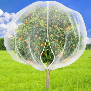 5.9 x 5.9 ft Fruit Tree Netting Cover with Zipper and Drawstring,Gardens Insect Netting Plant Cover Transparent Birds Plant Barrier Flowers Fruit Mesh Screen for Preventing Deer Squirrel Bug