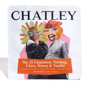 Chatley Tea No. 12: Cinnamon, Nutmeg, Clove, Honey & Vanilla, Black Tea, Full Leaf Tea Bags, Plastic Free, Hot or Iced Tea