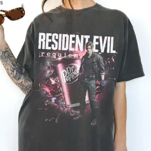 Comfort Colors® Vintage Resident Evil Requiem T-Shirt, Dr. Pepper Collaboration Tee Horror Game 2026, Fresh Styles, Updated for Today, Perfect Fit, Ultimate Comfort