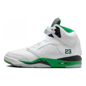 Jordan Air Jordan 5 Retro "Lucky Green" High-Top Basketball Sneakers for Women in White and Green Trainer Shoes Runners