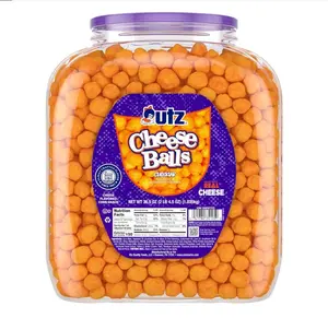 Utz Cheese Balls Barrel, Tasty Snack Baked with Real Cheddar Cheese, Delightfully Poppable Party Snack, Gluten, Cholesterol and Trans-Fat Free, Kosher Certified, 36.5 Oz