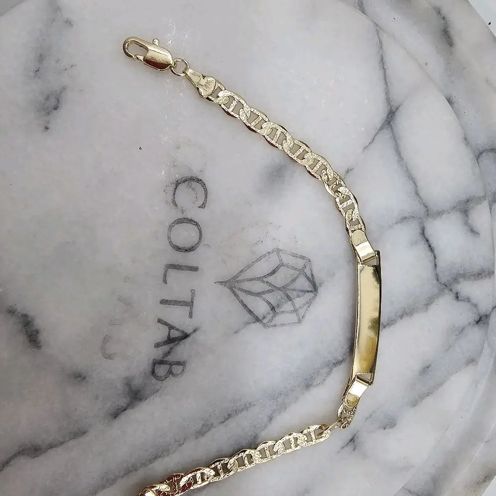 (75) Esclava  14k Goldplated corte gigi   6mm 7 inches.