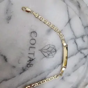 (75) Esclava  14k Goldplated corte gigi   6mm 7 inches.