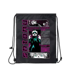 Jujutsu Kaisen Satoru Gojo Anime Graphic Drawstring Backpack Bag for Casual Outdoor Activities Travel Festivals Perfect Gift for Anime Lovers and Fans at Christmas Halloween Birthday and Holiday Celebrations Durable Lightweight and Stylish Design