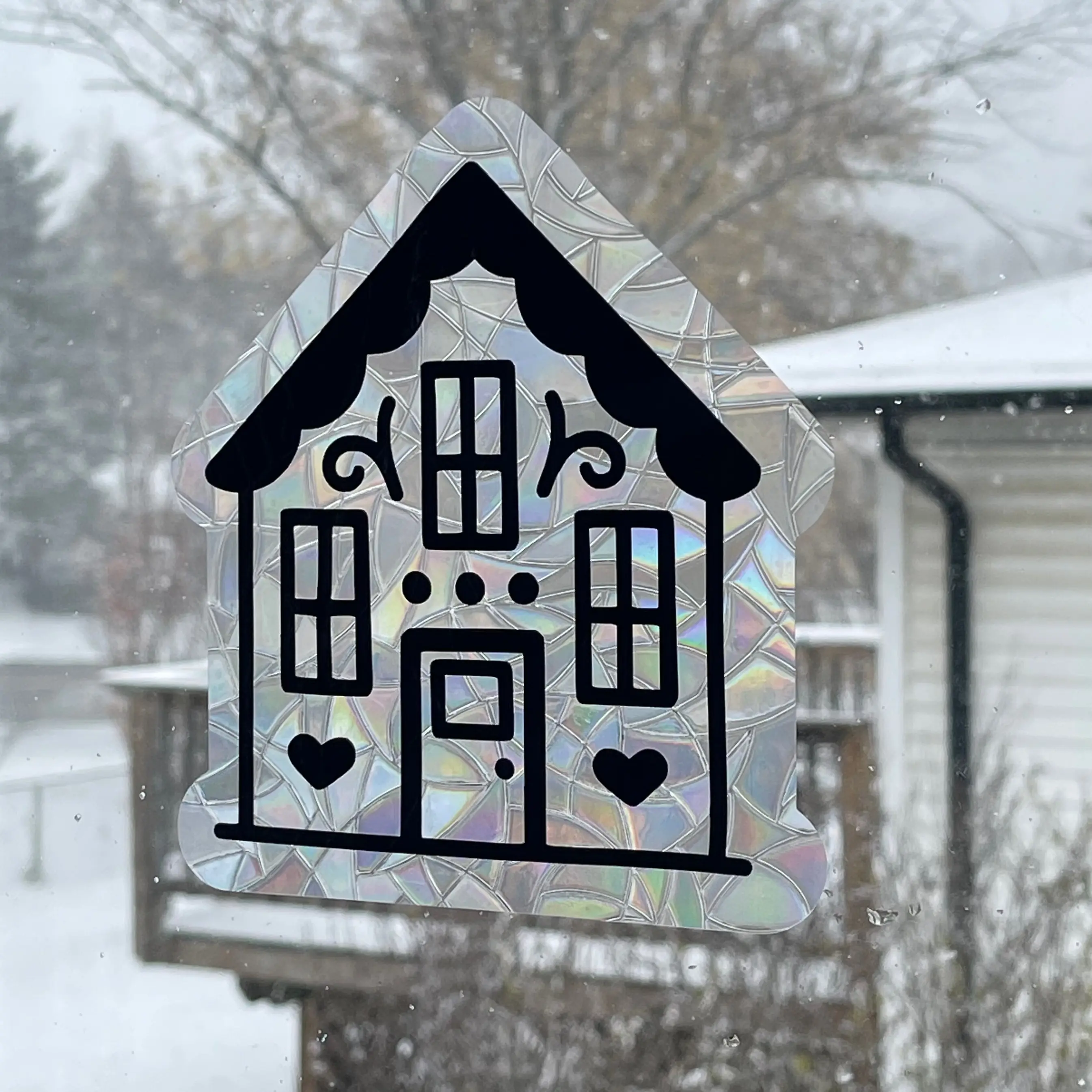 Gingerbread House Window Cling Sun Catcher