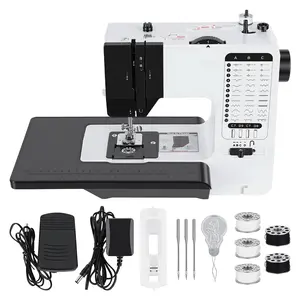 Small Electric Household Sewing Machine - 38 Built-in Stitches, 2 Speeds, LED Light, Compact Sewing & Quilting Machine for Home Use in Small Spaces