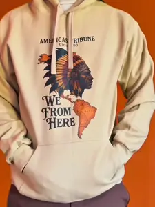 We From Here: Americas Tribune T-Shirt featuring Unique Graphic Design - Menswear Top Cultural Clothes