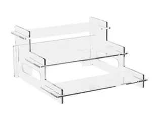 Minimalist 3-Layer Acrylic Display Rack, 8.9x8.9x4.7in Load-Bearing Space-Saving Shelf Stand - Home Organizer for Vanity - Ideal for Cupcakes, Collectibles, Action Figures