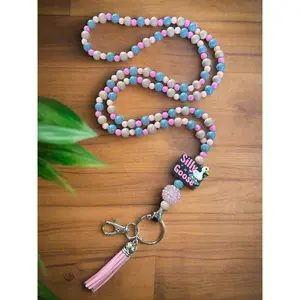 Silly Goose Custom Wood Beaded Lanyard