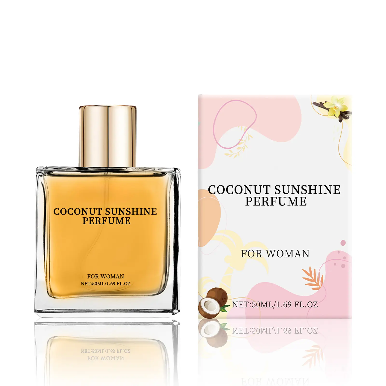 Women’s Light Vanilla Coconut Clean Girl Perfume - Coconut Flavor Body Mist, Fresh Airy Warm Notes, Long-Lasting Elegant Soft Sweet Tropical Scent, Portable Travel Spray for Daily Wear & Date Night, Coconut Flavor Women's Fragrance