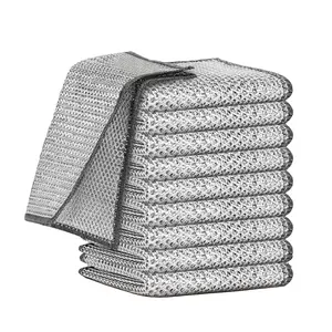 10 Counts Wire Dishwashing Rag,Durable Double Layers，Multi-Surface Helper