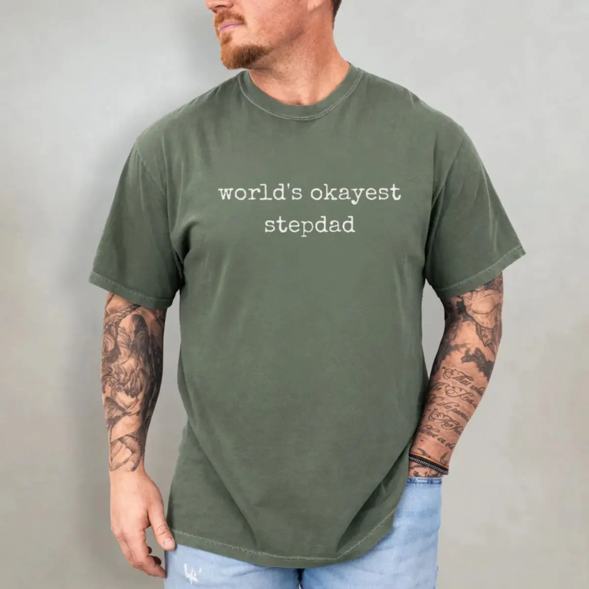 Comfort Colors World's Okayest Stepdad Funny Shirt, Step Father Appreciation Gift, Bonus Dad Tshirt, Father's Day Gift For Stepdad, Humorous Stepfather Graphic Tee, Minimalist Family Shirt, Retro Vintage Dad Present, Blended Family Gift