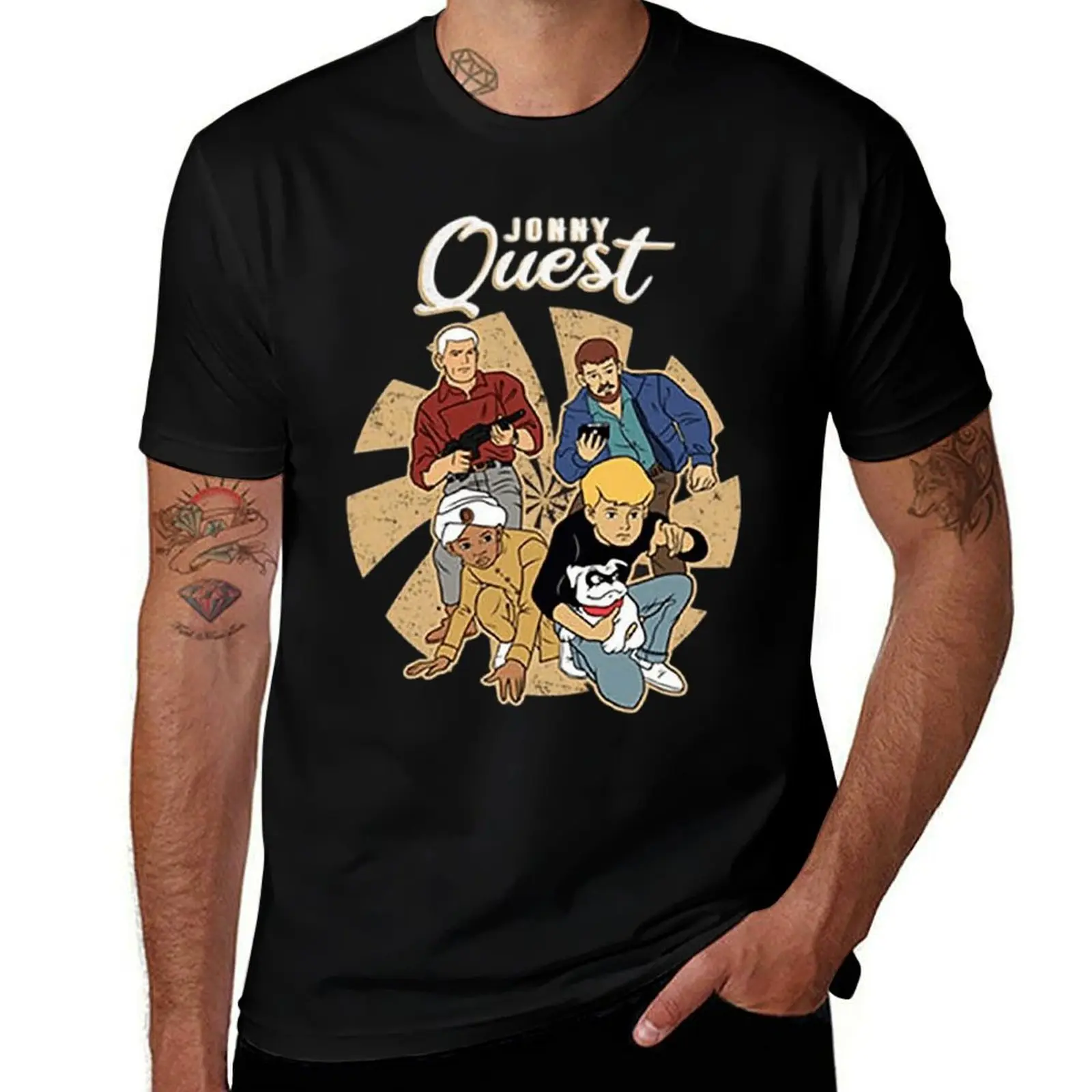 Jonny Quest Mens T Shirts Cotton Short Sleeve T-Shirt Crew Neck Tees Casual Shirt
