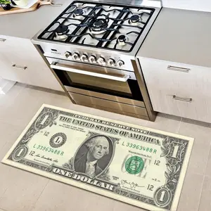 Dollar rug,  kitchen mat, kitchen non-slip floor mat, classic 1 dollar pattern rug, soft and comfortable kitchen area rug, machine washable easy to clean, for kitchen, bathroom, living room, bedroom bedside, laundry room, entrance area, Home Decor Rugs