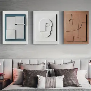 New 3 Piece Framed Modern Brown and White Textured Art Posters - 3D Effect Geometry Minimalist Wall Decor - Vertical Oblong Contemporary Abstract Artwork for Bedroom, Living Room, Office, and Home Deco Decoration Artistic