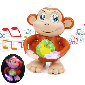 Kids Electric Dancing Monkey Singing Cartoon Toys Swing Walking Monkey Toy ,Dynamic Flashing Lights & Music, Durable Plastic for Ages 2+ Boys Girls, Perfect Gift.