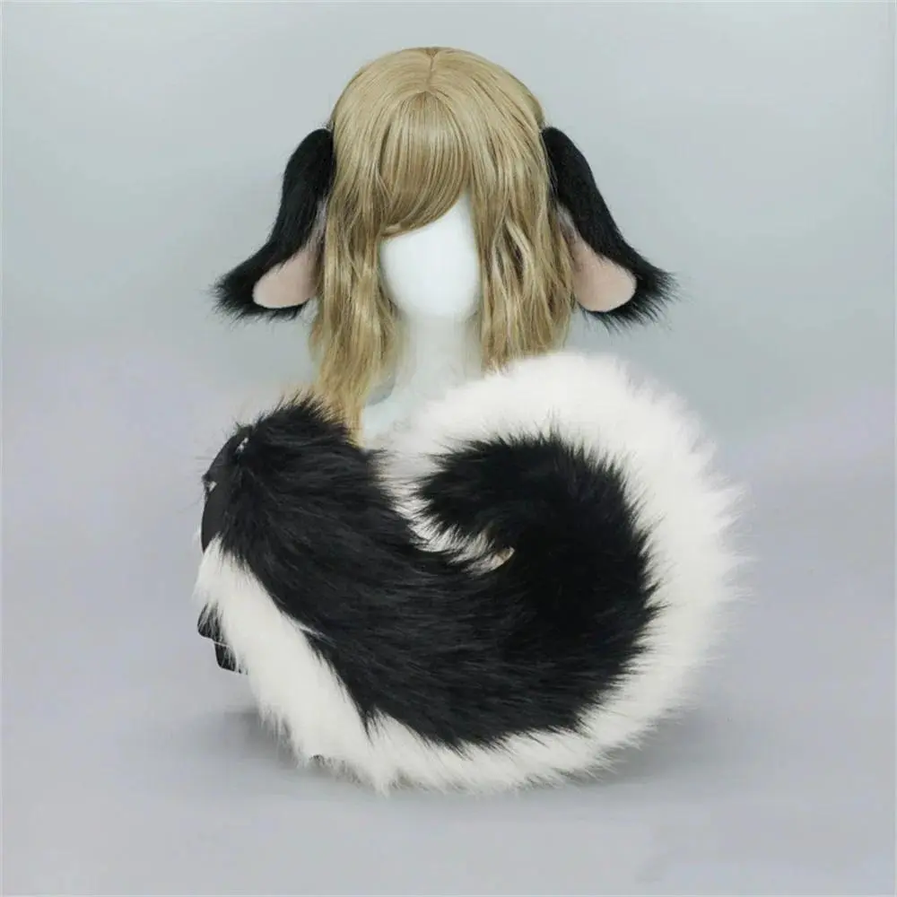 2Pcs/Set Plush Shepherd Dog Ear Hairband & Tail Set, Shiba Inu Cosplay Accessories for Pet Puppy Role Play, Halloween Costume Supplies (DIY Specialty)