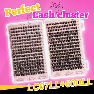 192PCS+288PCS Large Capacity Multi Style False Eyelash Mixed Extension Set Fluffy C Roll 10-16mm Mixed Length Eyelash Cluster Natural Appearance Simulation Thick, Soft, Light False Eyelash Natural Reusable False Eyelash Makeup Essential False Eyelash