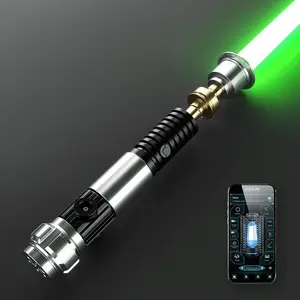 Motion Control Light Saber with 34 Sound Fonts Smooth Swing Dueling Saber Infinite Color Changing Metal Hilt Rechargeable Core for Adults Obiwan Style