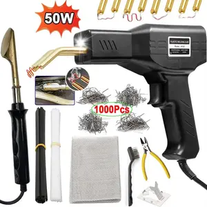 50W Hot Stapler Plastic Welding Machine Plastic Bumper Soldering Iron 2 in 1 Garage Tools Car Bumpers Repair Kit PVC Welder Gun
