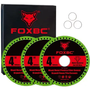 4 Inch Indestructible Multi-Cut Off Disc for Angle Grinders, 7/8" Arbor - 3 Pack