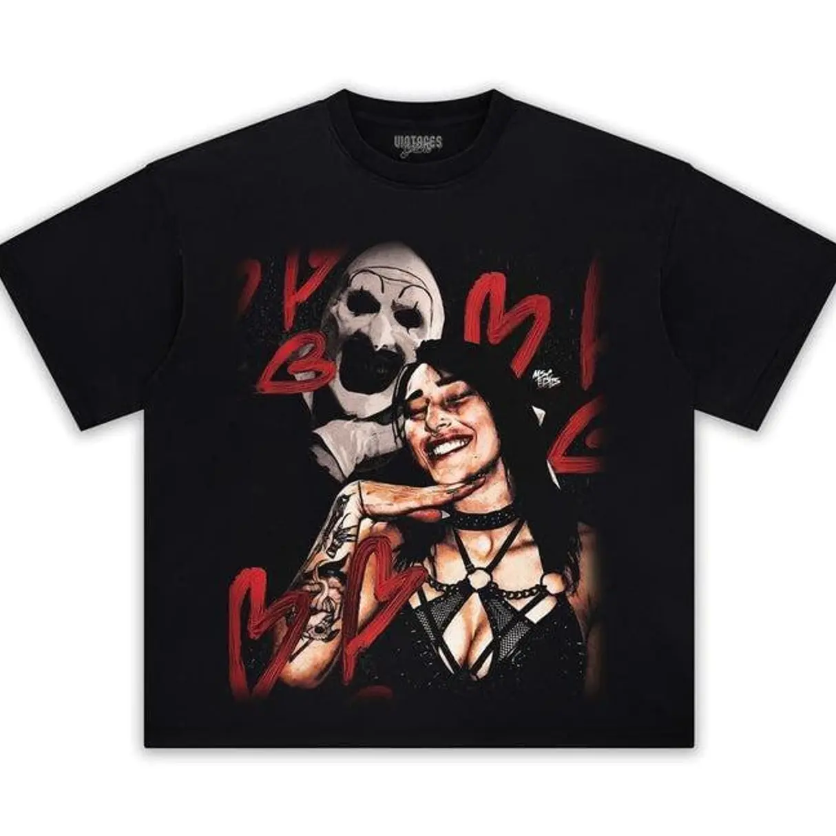 RHEA RIPLEY & TERRIFIER TEE Heavy Cotton WWE Tee Retro 90 s Styled Shirt WWE Vibes Y2K Aesthetic Throwback, Trendy Best Gift
