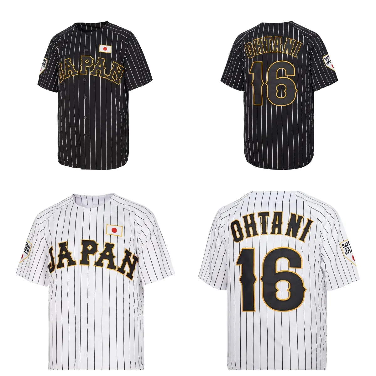 Madjus Men's #16 Ohtani Jersey Japan Samurai White Black