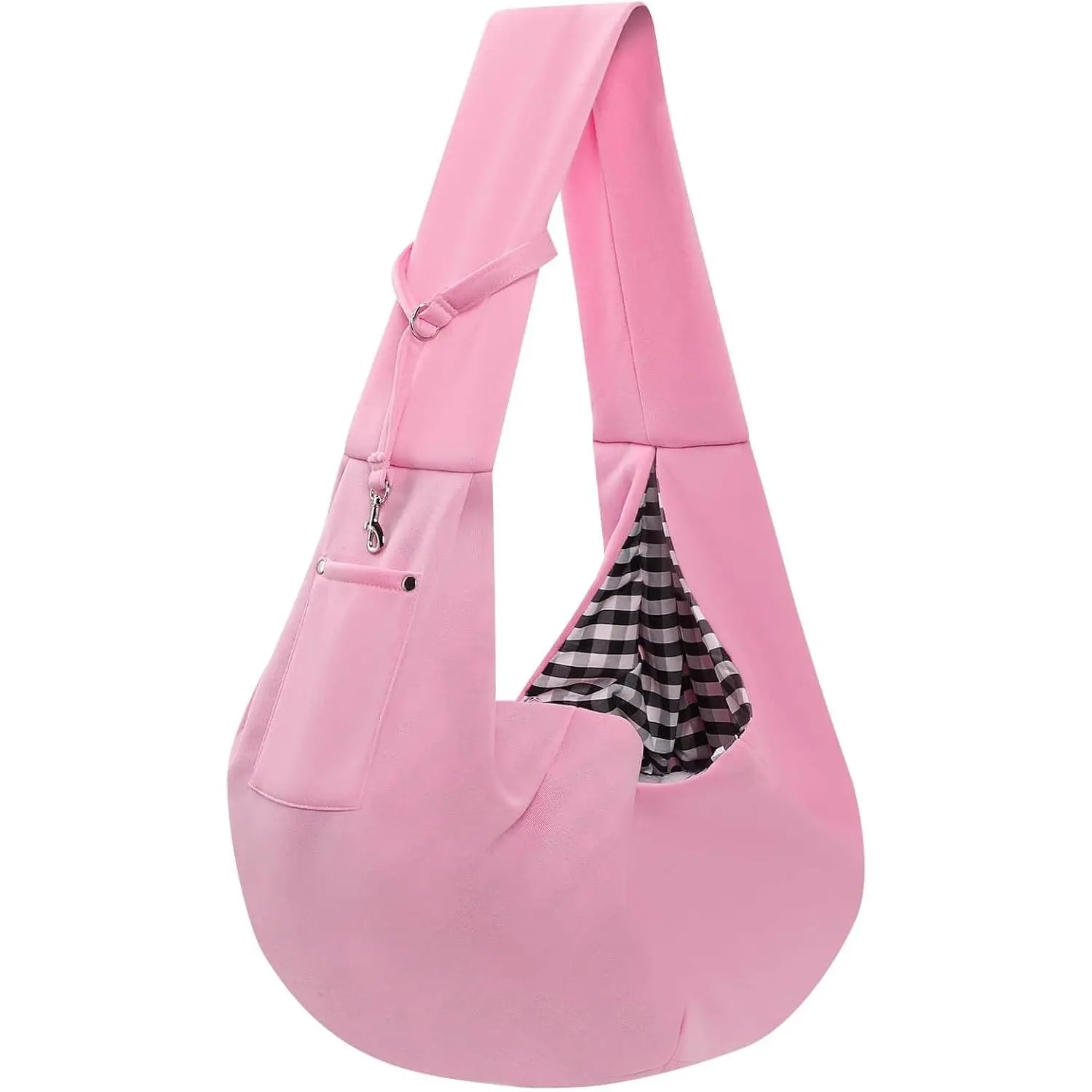 Reversible Dog Carrier Sling with Storage Pocket Hands Free Travel Purse for Small Dogs Cats Safety Harness