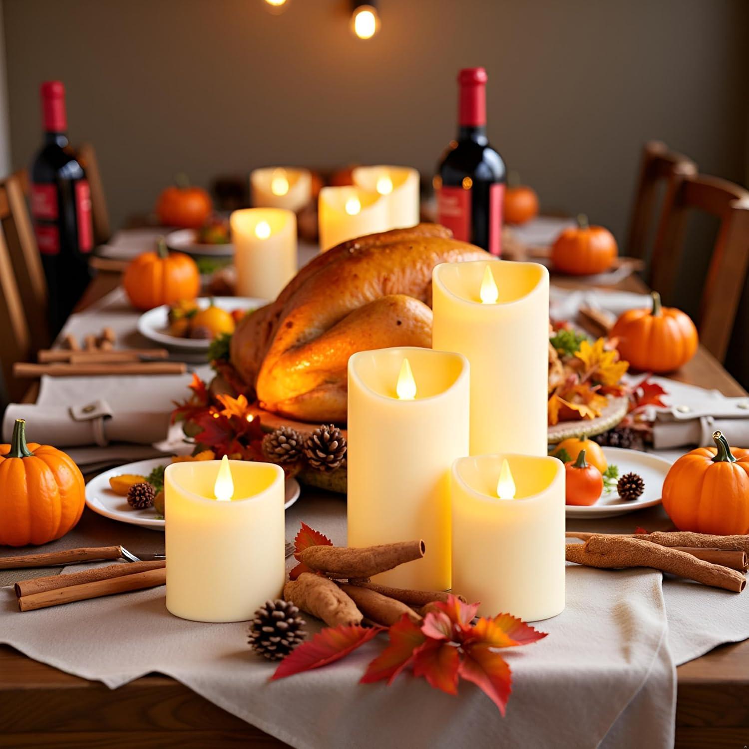 Flameless Candles Set of 3, LED Pillar Candles 4 5 6 Inch, Flickering Realistic Flame, Decorative Candles for Home Decor, Bedroom, Table Centerpiece, Wedding, Party, Holiday Ambiance