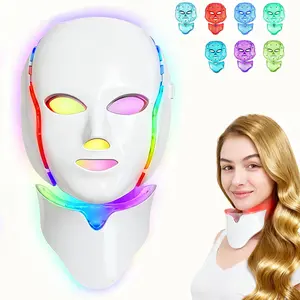 7 in 1 LED Light Therapy Mask for Face Anti-Aging Acne Care Skin Rejuvenation Remote Control Comfortable Fit Perfect Home Spa Gift Daily Use