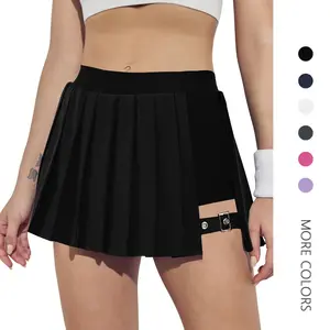 Danedvi Pleated Skirts for Women High Waisted Tennis Skirts Adjustable Buckle Athletic Skorts Skirts with Pocket Clothing Activewear