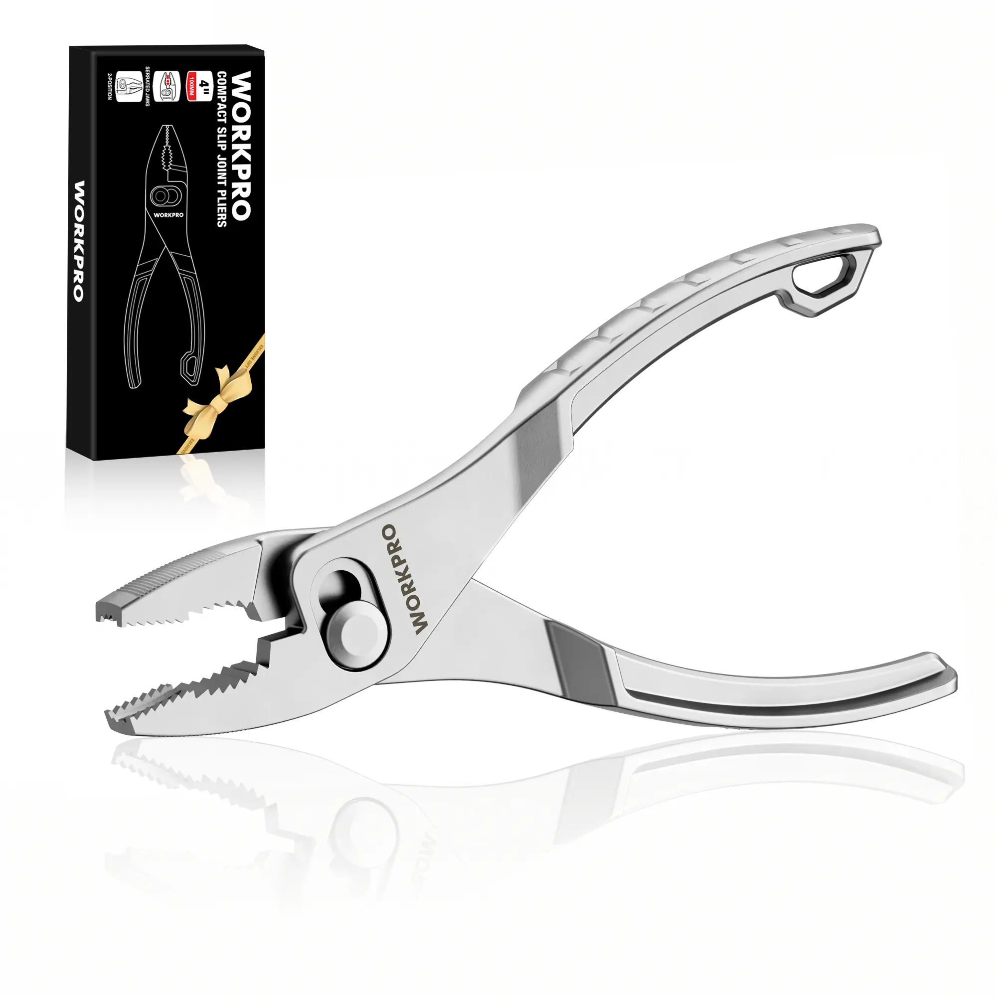 WORKPRO Slip Joint Pliers, High-Toughness Alloy Steel Adjustable Pliers with Two-Position Smooth Switch, Anti-Rust Coating, Small Pliers for Tight Spaces & Versatile Use