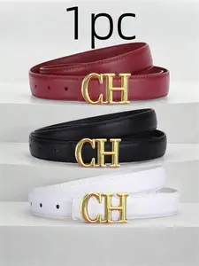 Women's Soft Fashion Belt, Versatile Leather Waistband, New Ch Letter Design, Stylish & Comfortable, Perfect for All Occasions