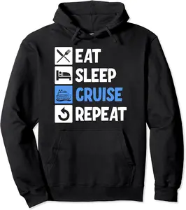 Eat Sleep Cruise Repeat Pullover Hoodie - Antoniojo Shop 87B09WBTXLSW
