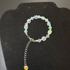 Cristal Clear BRASALET - Crystal Clear Bead Bracelet with Chain Accent