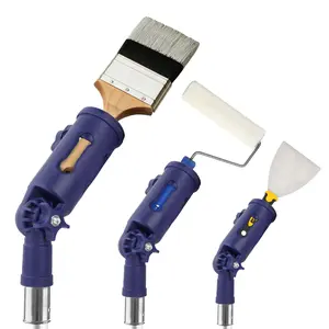 Multi-Angle Paint Brush Extender Blue Extension Pole Attachment Holder for Paint Brush Roller Scraper Rotating Head Secure Handle Grip Easily Reach Ceilings Walls Corner Edges Versatile Use Secure Stable outdoorfun lattice fence