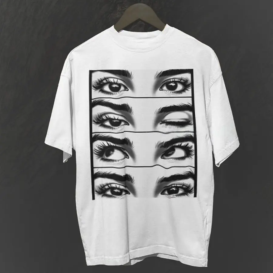 Custom Eyes Of Perception T-Shirt Artistic Eye Print Tee The Look Of Love Gift Abstract Eyes Design Trendy Couple Shirt Aesthetic Optical Illusion Top Casual Unisex Fit