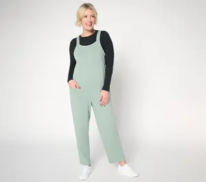 AnyBody Regular Cozy Knit Jumpsuit and Long Sleeve Top Set
