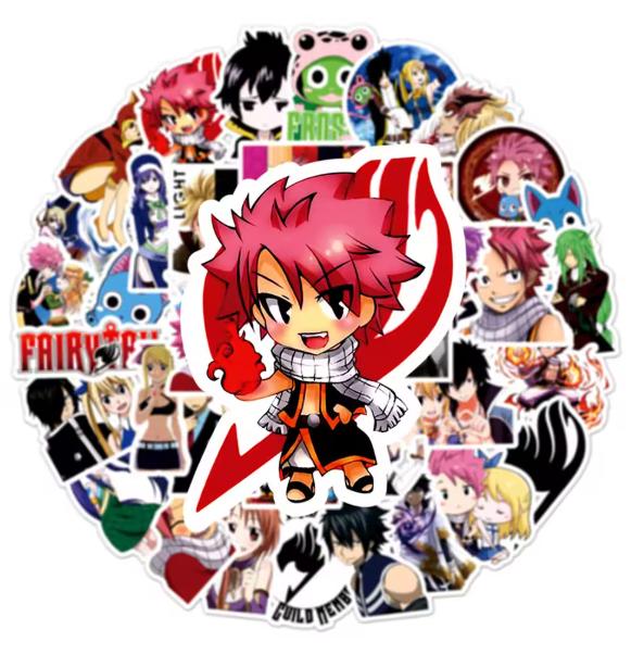 50Pcs FAIRY TAIL Anime Stickers Etherious Natsu Dragneel Cartoon Decals DIY Skateboard Phone Laptop Cool Graffiti Sticker