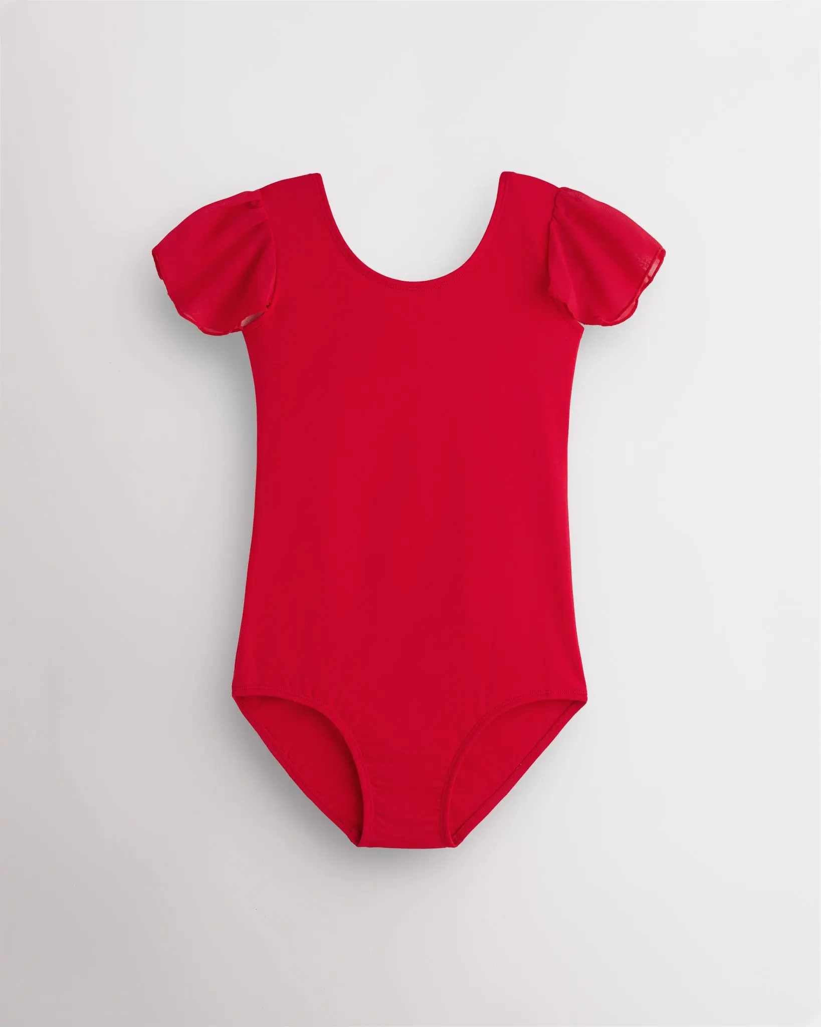 Women's Girl-Specific Cotton-Spandex Snug Stretch Flutter-Sleeve Pullover Dance Leotard - Perfect Fit for Ballerina Dance, Gymnastics Classes