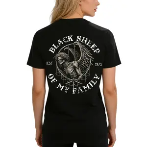 BLACK SHEEP OF MY FAMILY Men's Classic Crewneck T-Shirt Cotton Soft Breathable Graphic Print Fitted Casual Streetwear Stylish Menswear Short Top - Sleeves, Tshirt - Tropical