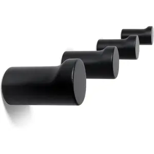 Wooden Black Wall Hooks - Pack of 4 - Wall Mounted Decorative Hook - Modern  Pegs for Hanging Hat, Coat, Towel - Purse and Backpack Hanger for Entryway