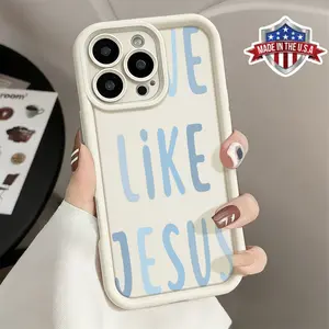 Minimalist Christian Jesus Quote Typography Aesthetic Phone Case for iPhone 17 16 15 14 Pro Max 13 12 11 XR XS Plus Air Slim Shockproof Anti Drop Protective Durable TPU Cover