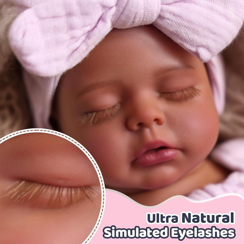 Babeside Newborn Real Life Reborn Baby Doll Dark Skin Black African American Toddler Doll Laney with Cloth Body for Kids Age 3 Rebornbabydoll