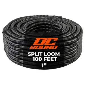 DC Sound 1" 25mm 100 Feet Split Wire Loom Cable Sleeves Conduit Protective Tubing