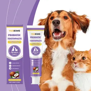 Pet Probiotic Toothpaste, Coconut Flavor, Oral Care for Cats and Dogs, Cleans Tartar & Freshens Breath, Safe Formula 100g Enamel Repair